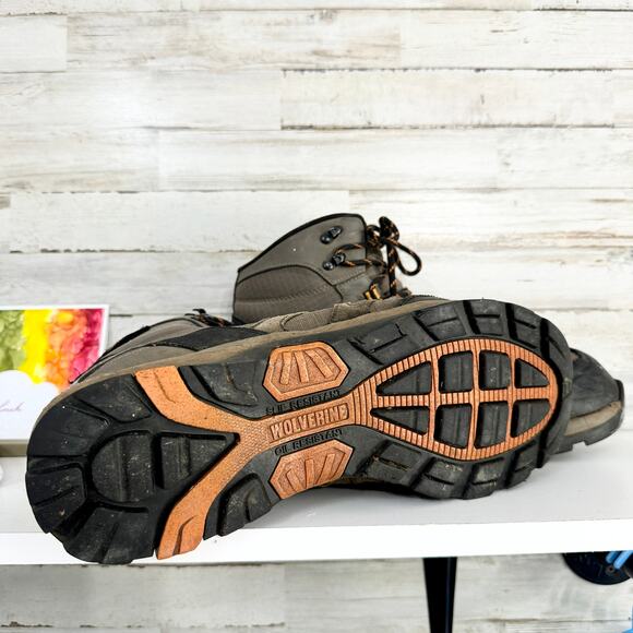 Wolverine Mens Fletcher Hiking Trail Boots Gray Black Lace Up Waterproof 13 - Picture 5 of 10